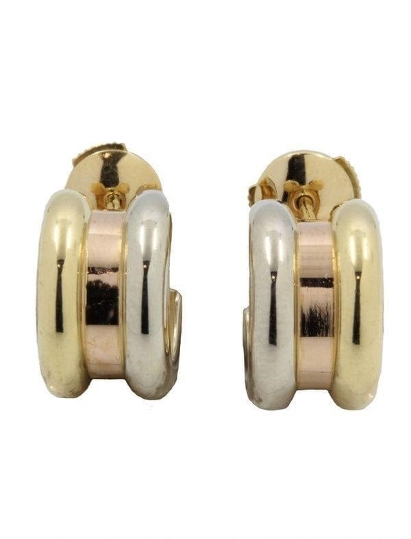 Poiray “Symbol” earrings / Yellow, white and pink gold - . Görsel