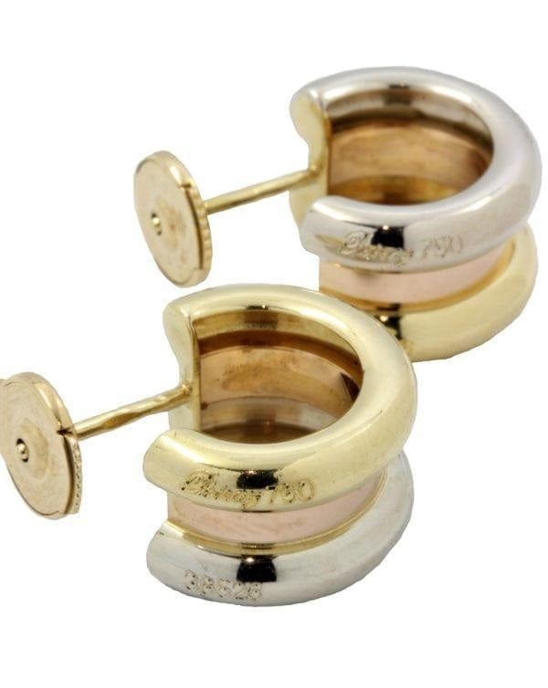 Poiray “Symbol” earrings / Yellow, white and pink gold - . Görsel