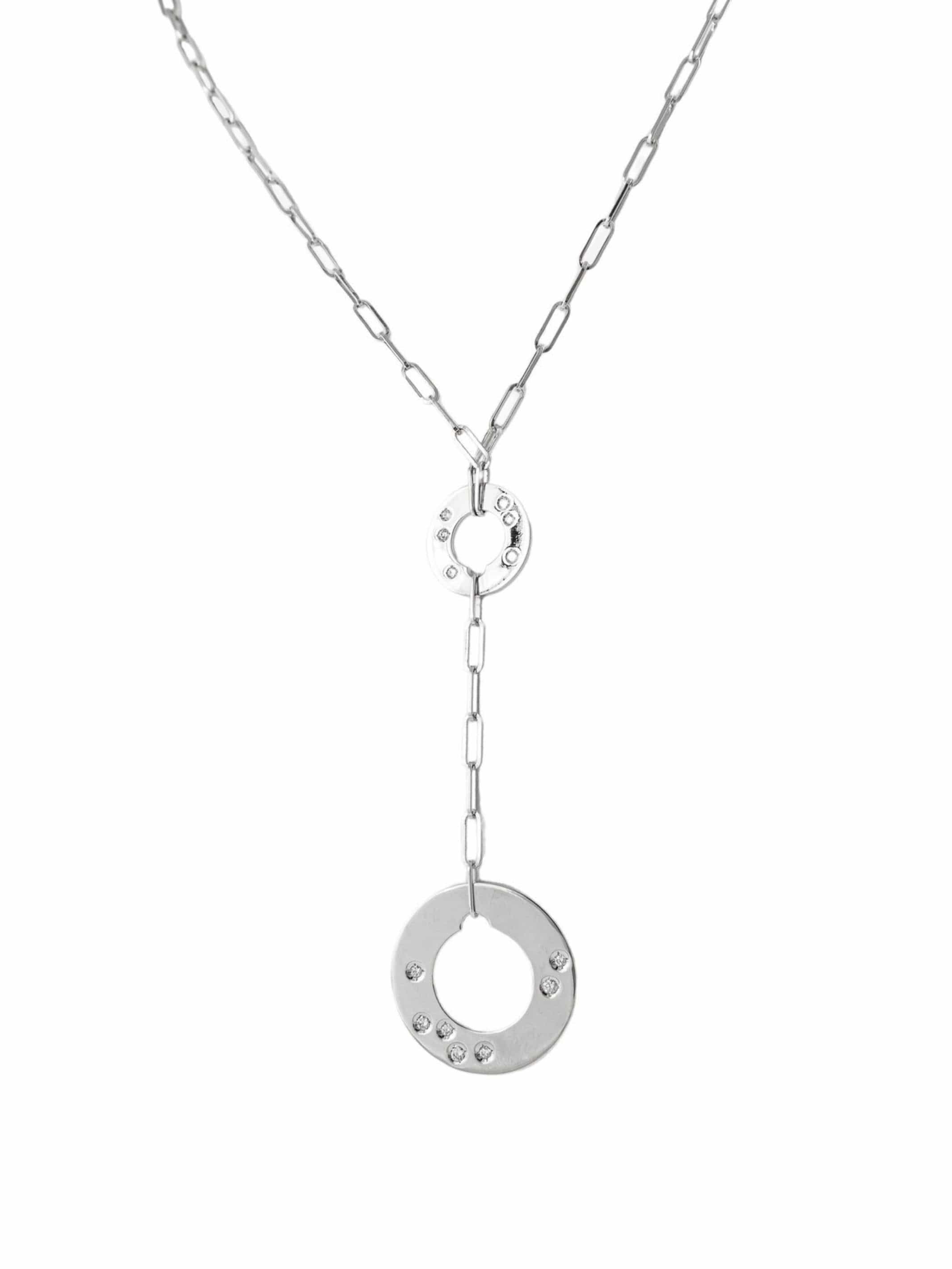 Necklace Dinh Van “Target” White Gold & Diamonds - . Görsel