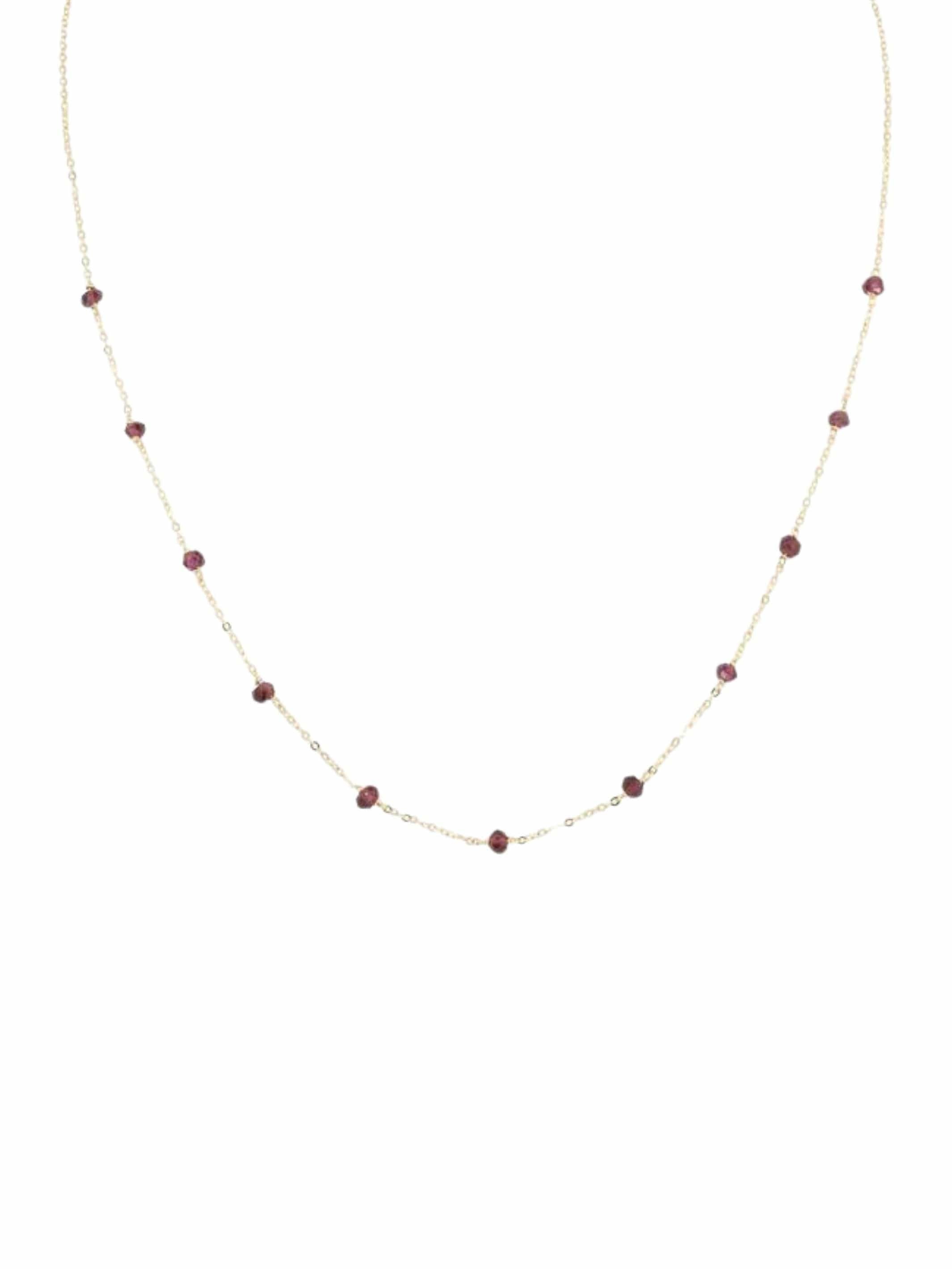 MODERN GOLD AND GARNET NECKLACE - . Görsel