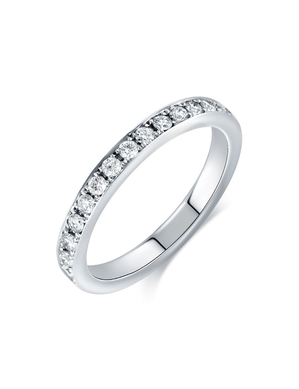 Pavé diamond wedding ring, white gold - . Görsel