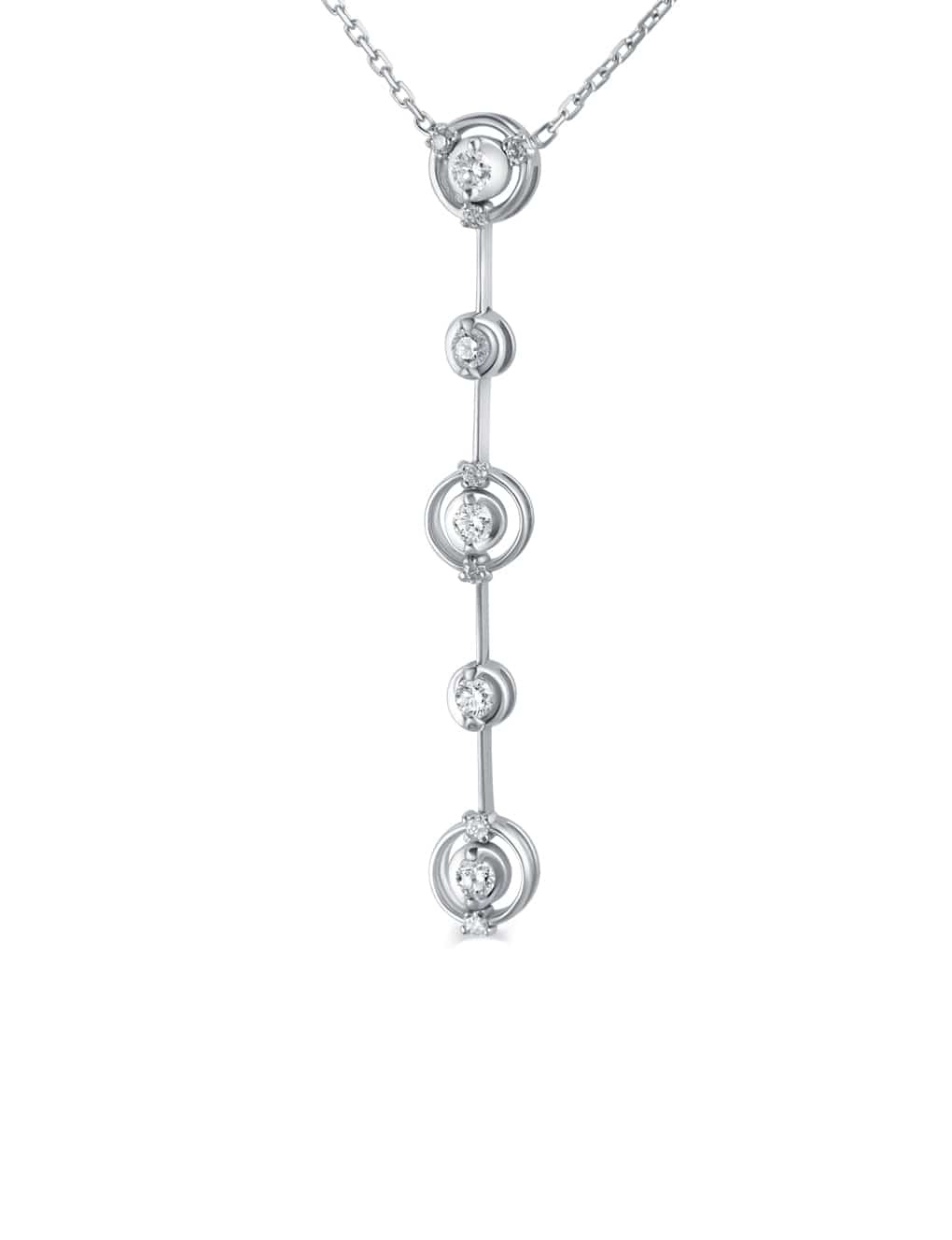 Necklace in 18-carat white gold, 0.17ct diamonds - . Görsel