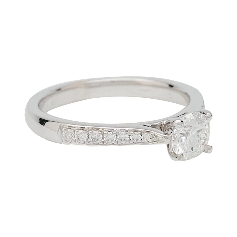 Solitaire ring in white gold, diamond 0.51 ct. - . Görsel
