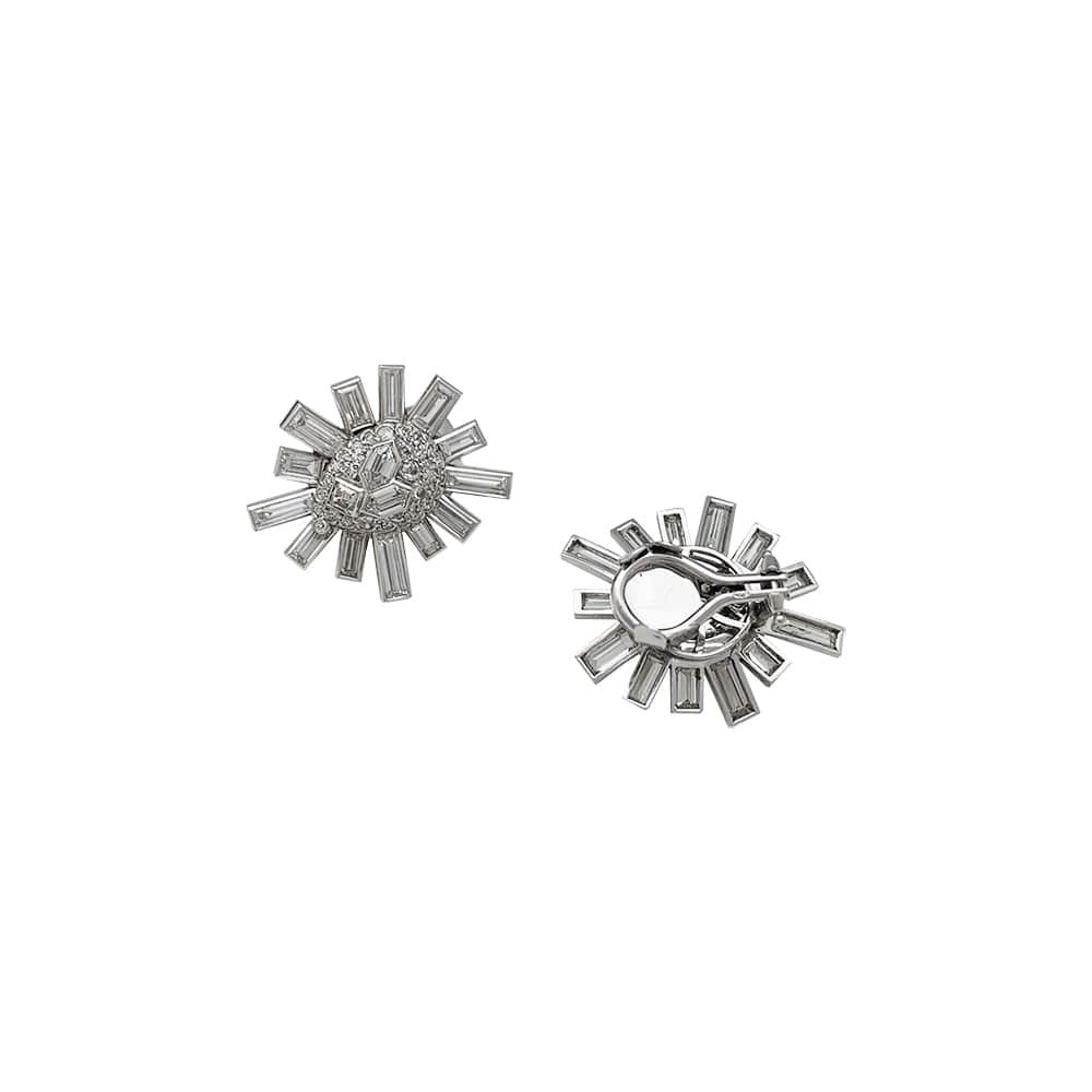“Flake” earrings in platinum and diamonds. - . Görsel