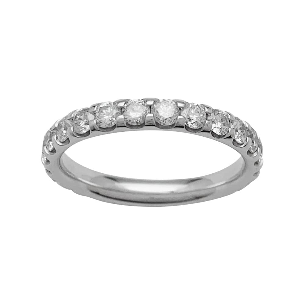 Wedding ring in white gold, diamonds. - . Görsel