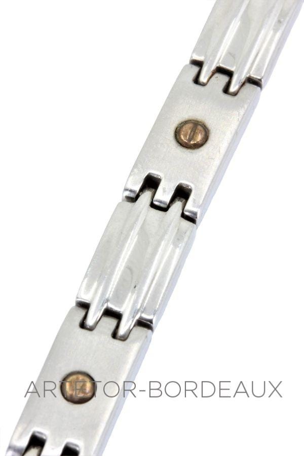 Men's gold and steel bracelet - . Görsel