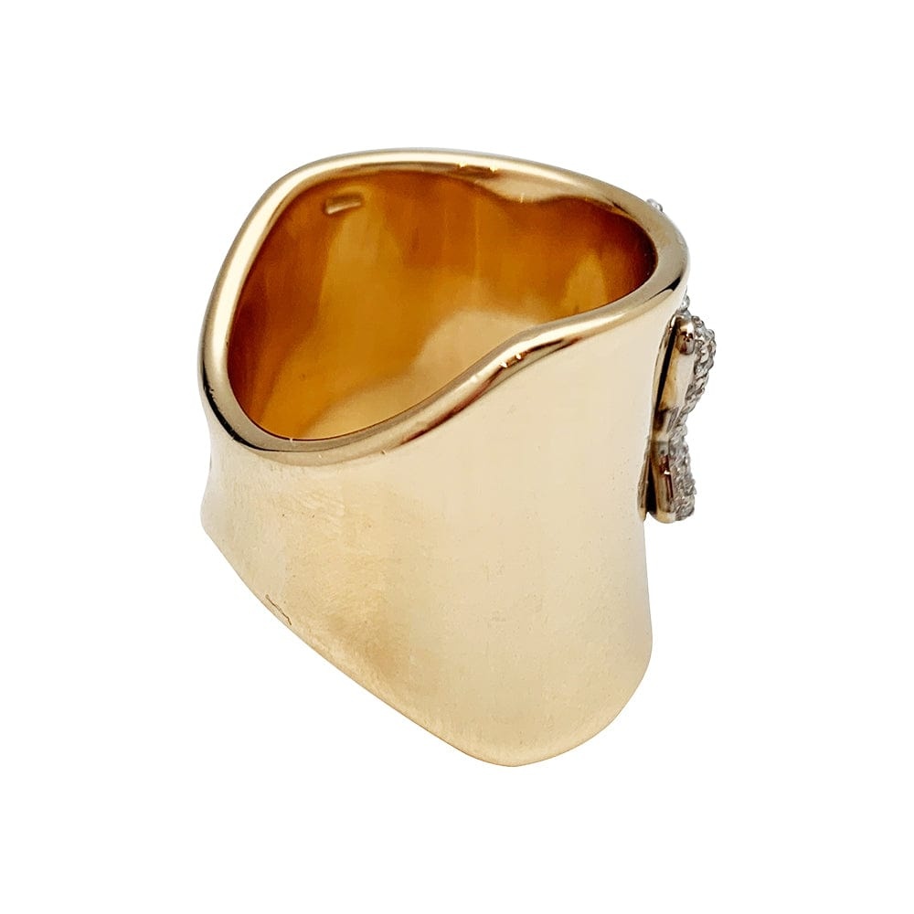 Yellow and white gold ring, diamond marine star. - . Görsel