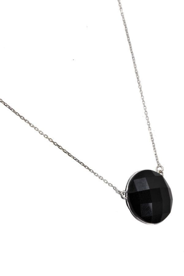 Black quartz necklace - . Görsel