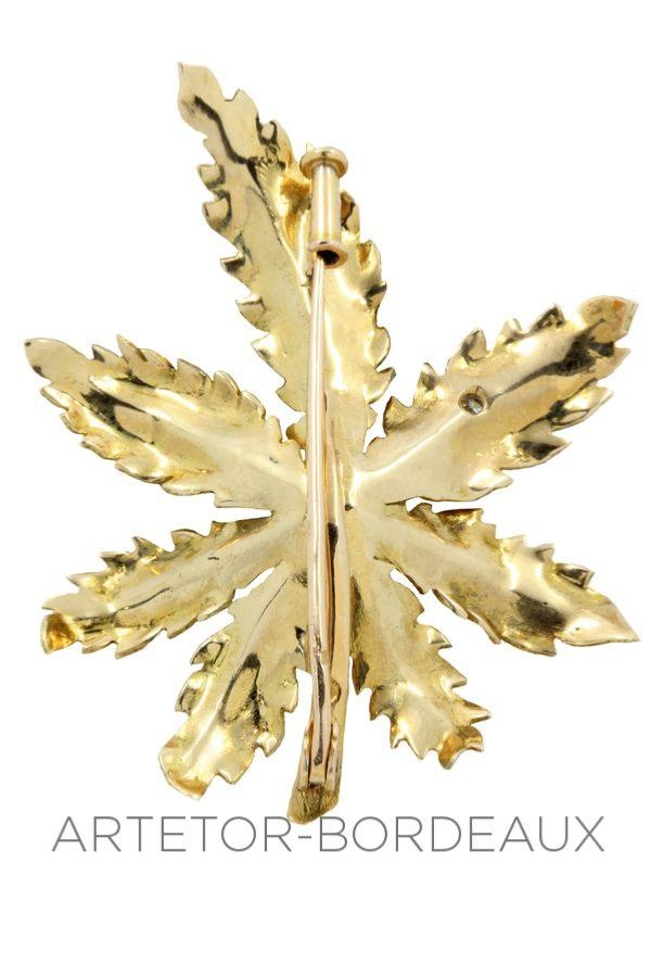 Diamond leaf brooch - . Görsel