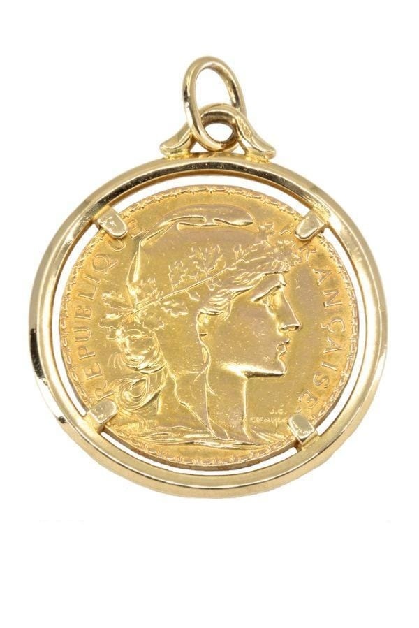 Marianne 20 franc coin pendant - . Görsel