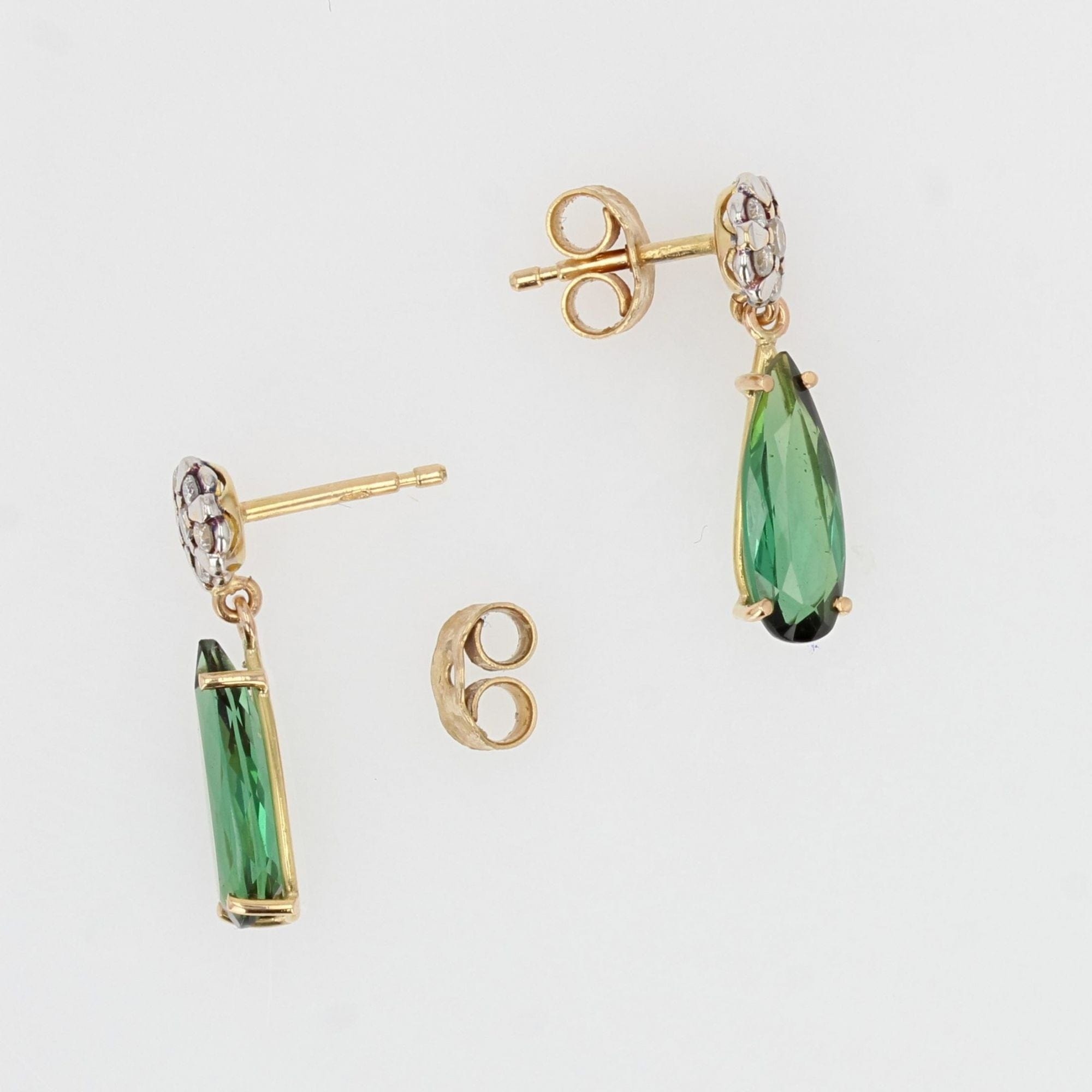 Tourmaline and diamond earrings - . Görsel