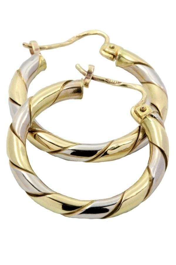 2 gold hoop earrings - . Görsel