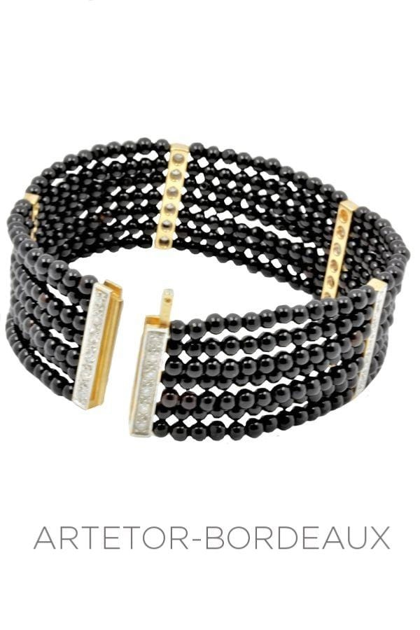 Onyx and diamond bracelet - . Görsel