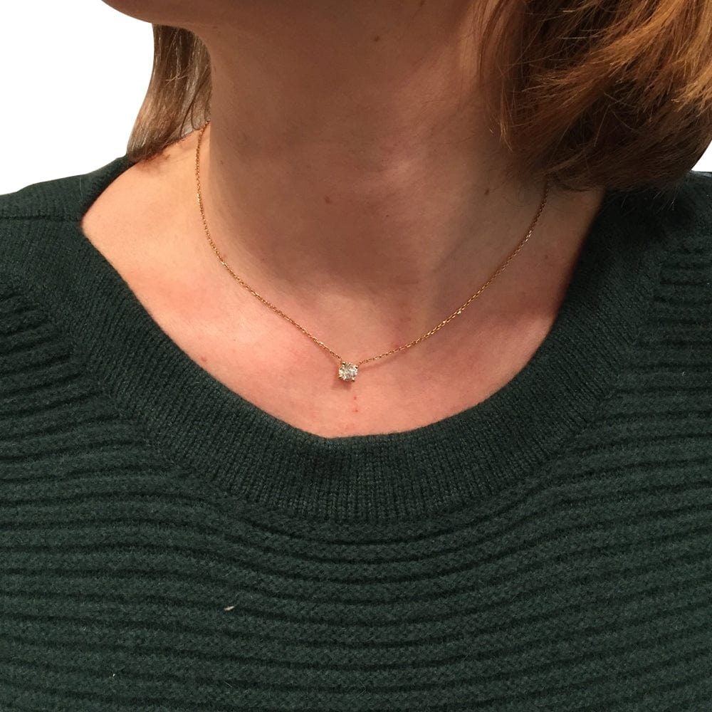 Rose gold pendant, diamond. - . Görsel