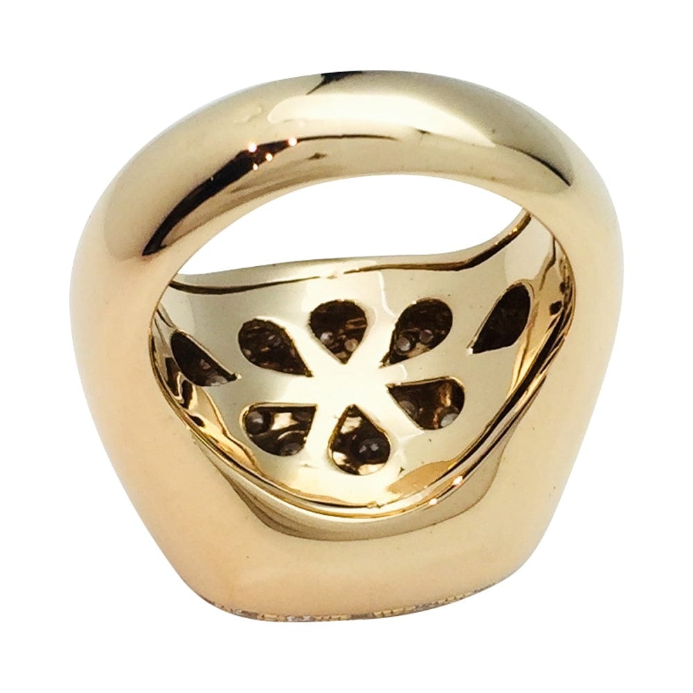 Yellow gold ring, paved with diamonds. - . Görsel
