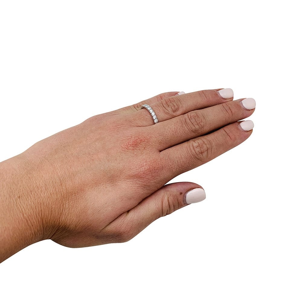 Wedding ring in white gold, diamonds. - . Görsel