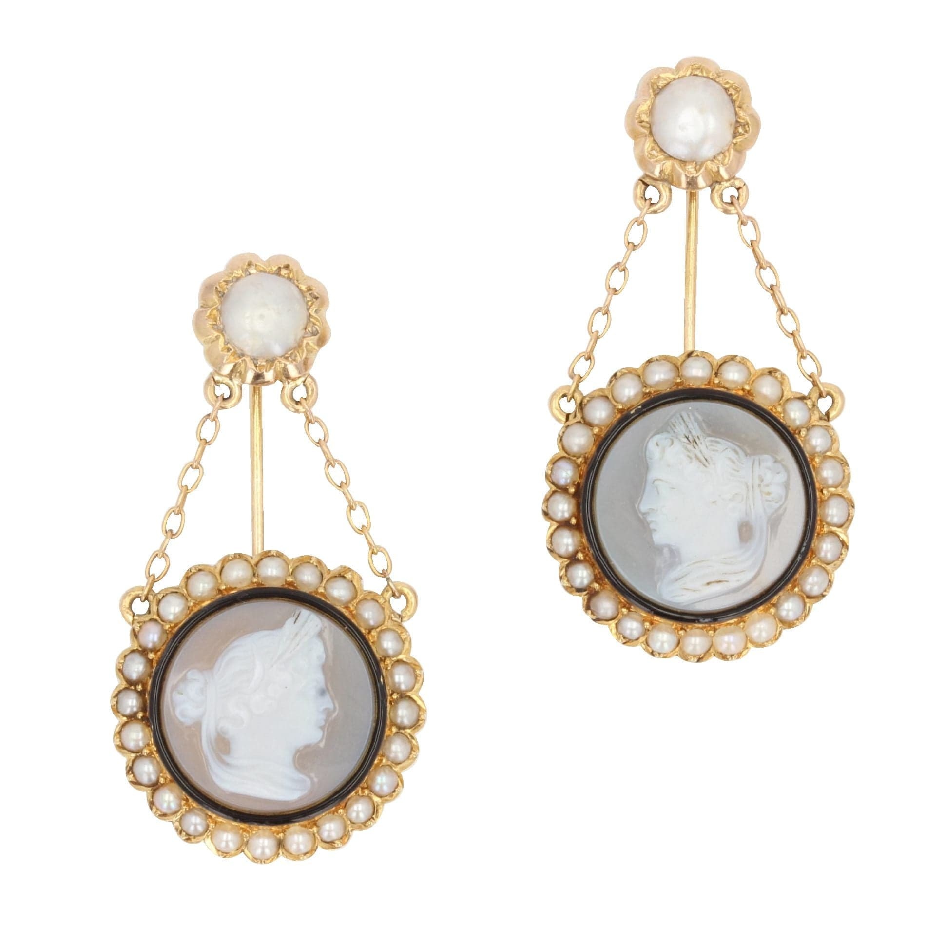 Clothing pins cameo and fine pearls - . Görsel
