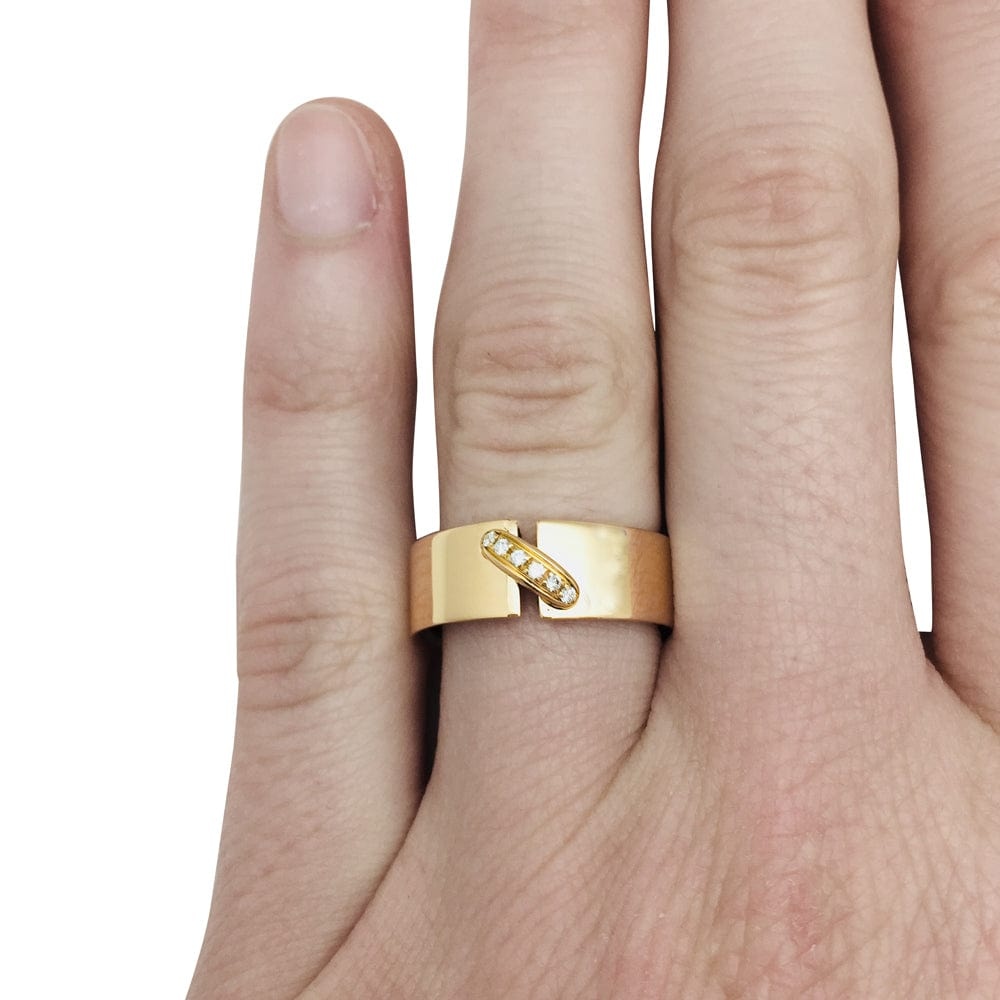 Ring Chaumet “Link”, yellow gold and diamonds. - . Görsel