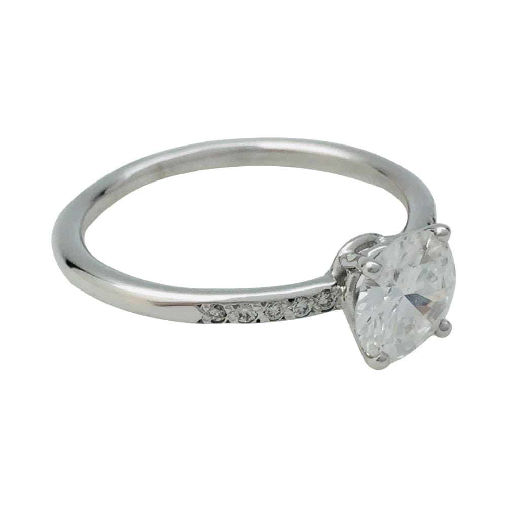 Solitaire ring in white gold, 0.95 carat diamond, D/VS2. - . Görsel