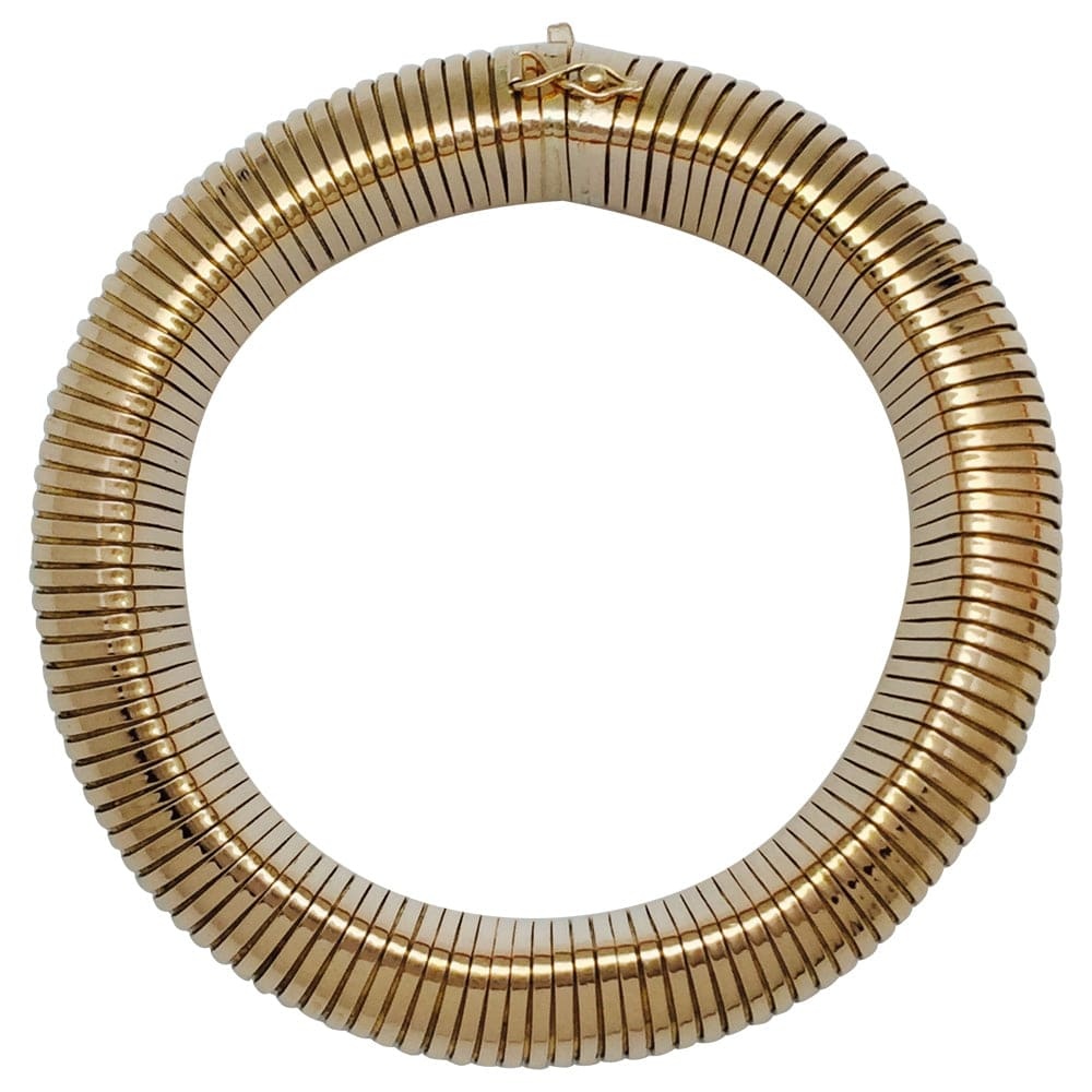 Spiro-Tube bracelet in yellow gold. - . Görsel