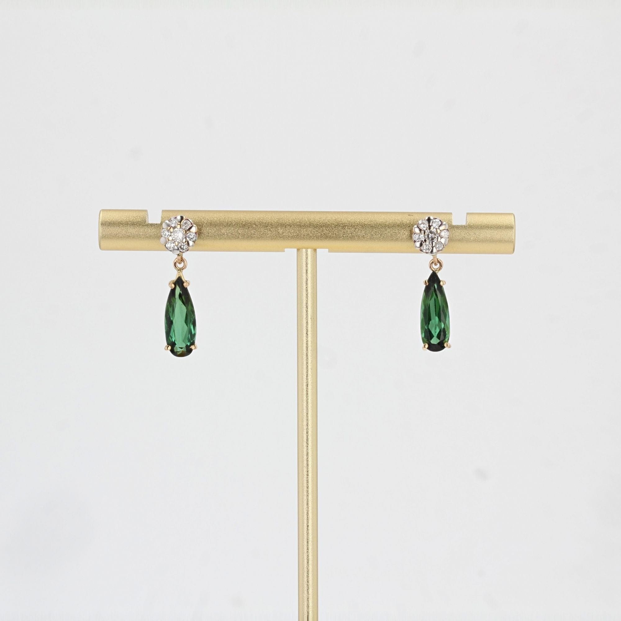 Tourmaline and diamond earrings - . Görsel