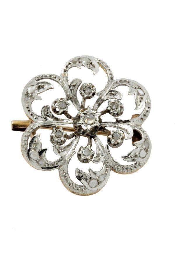 Old flower brooch - . Görsel