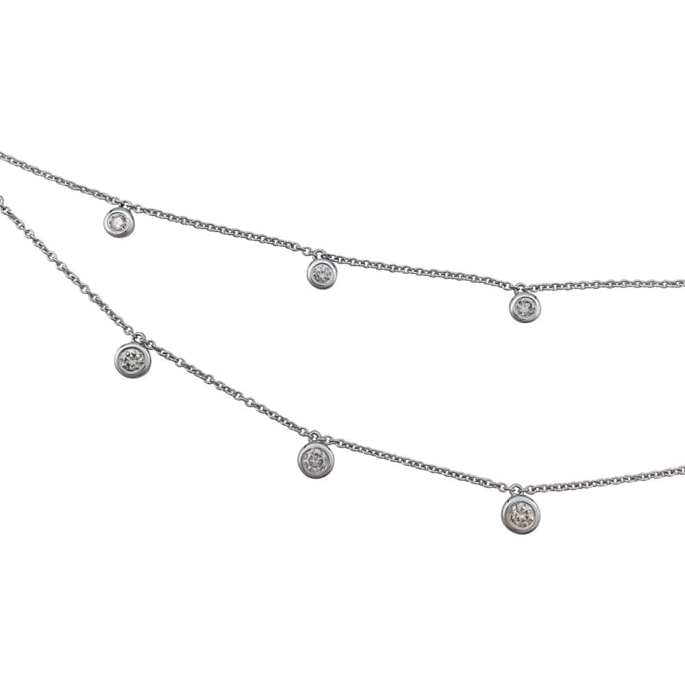Drapery necklace in white gold and diamonds. - . Görsel