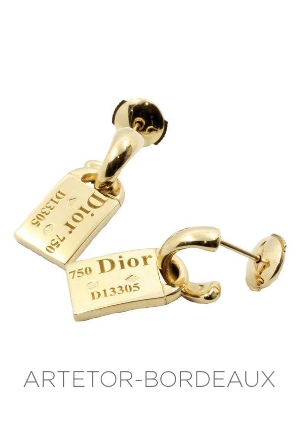 Dior “Curb” Earrings / Yellow Gold - . Görsel