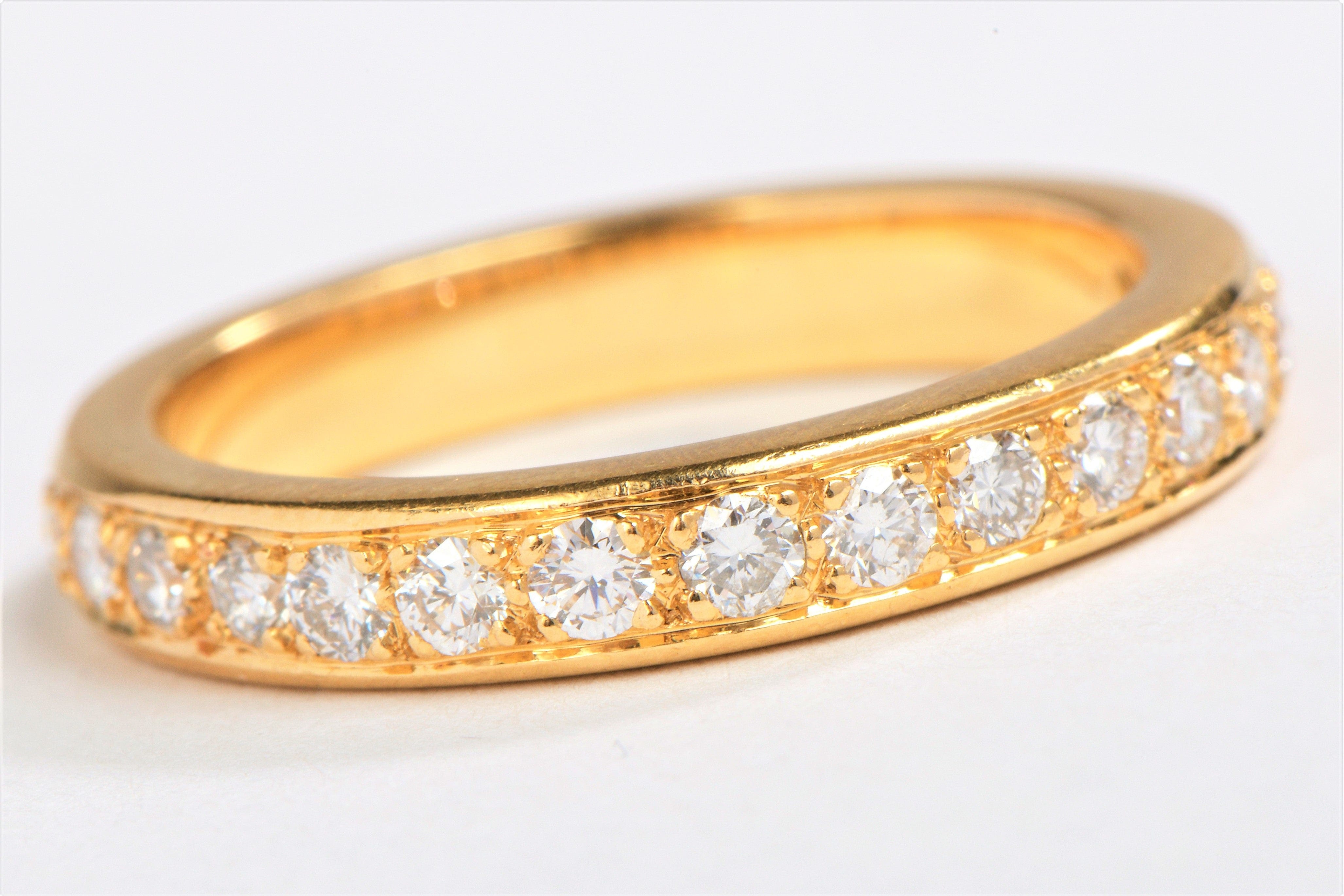 Yellow Gold Diamond Alliance Ring - . Görsel