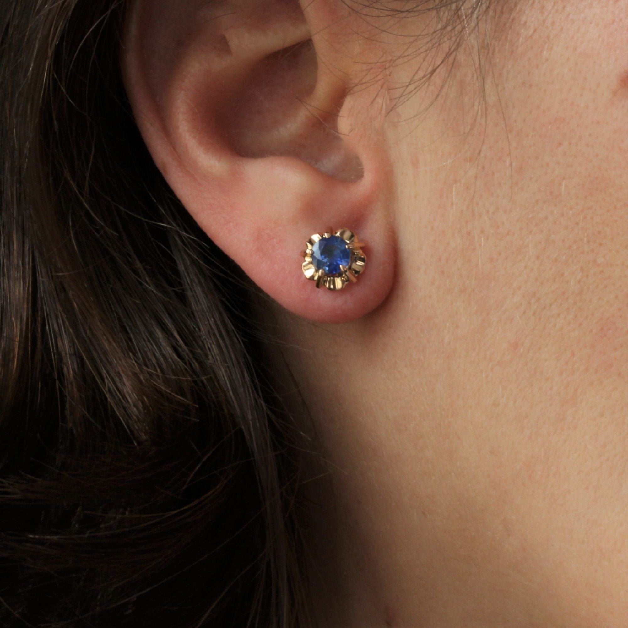 Vintage sapphire earrings - . Görsel