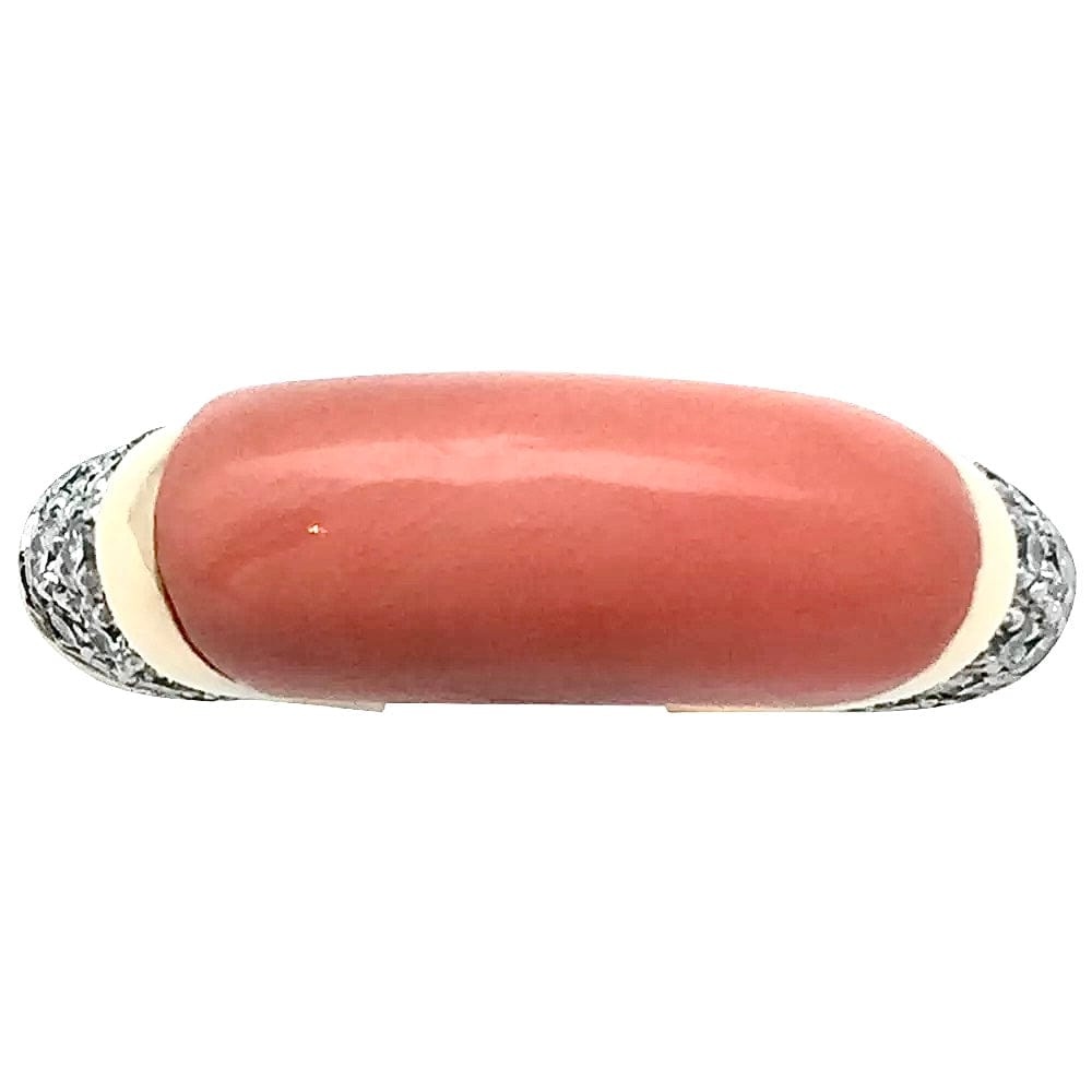 Ring Cartier yellow gold and platinum, coral, diamonds. - . Görsel
