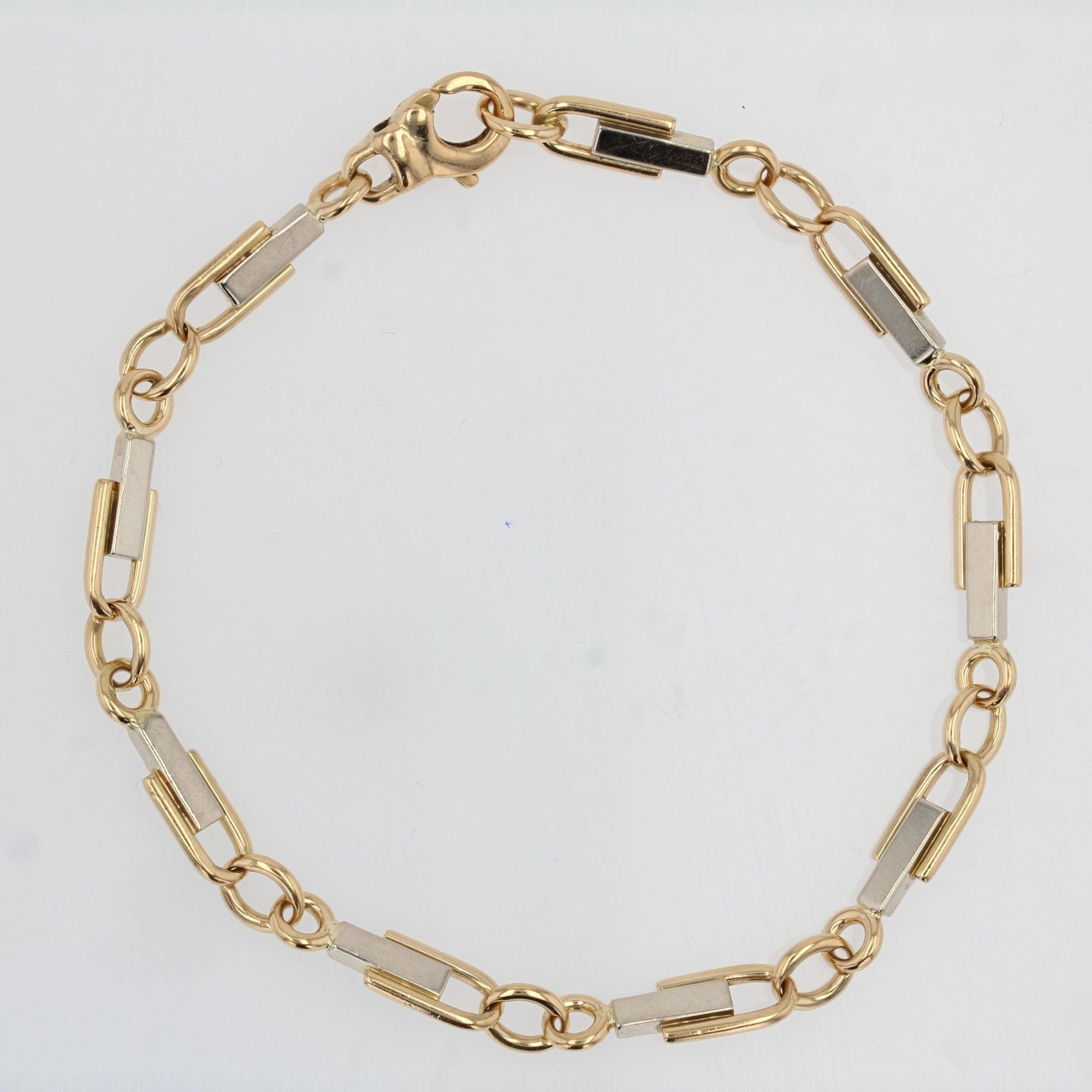 2 gold stirrup mesh bracelet - . Görsel