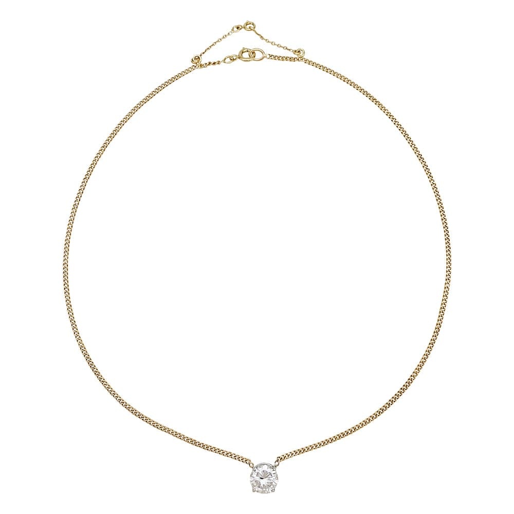 Two gold diamond solitaire necklace of 2.17 carats. - . Görsel