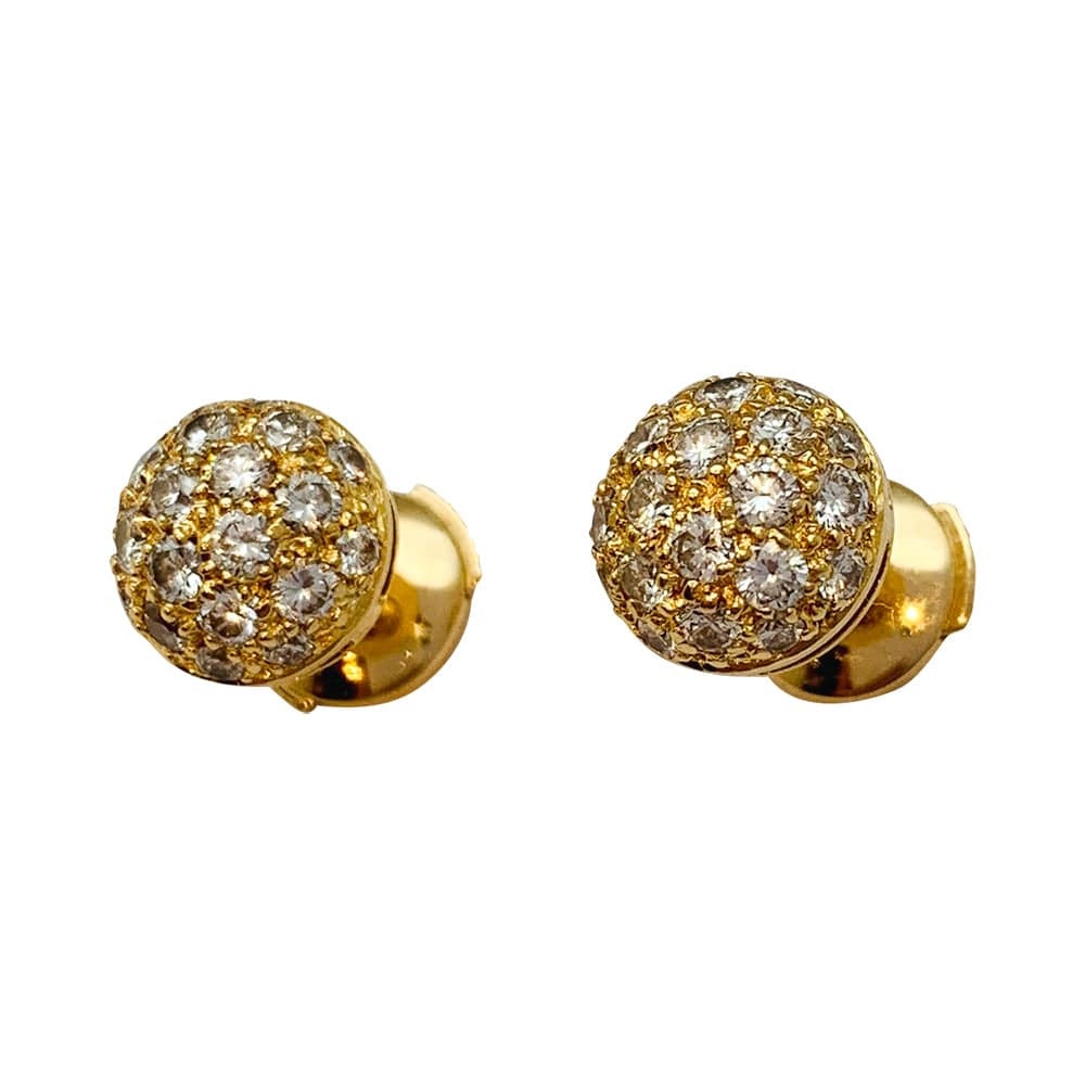Earrings Cartier in yellow gold and diamonds. - . Görsel