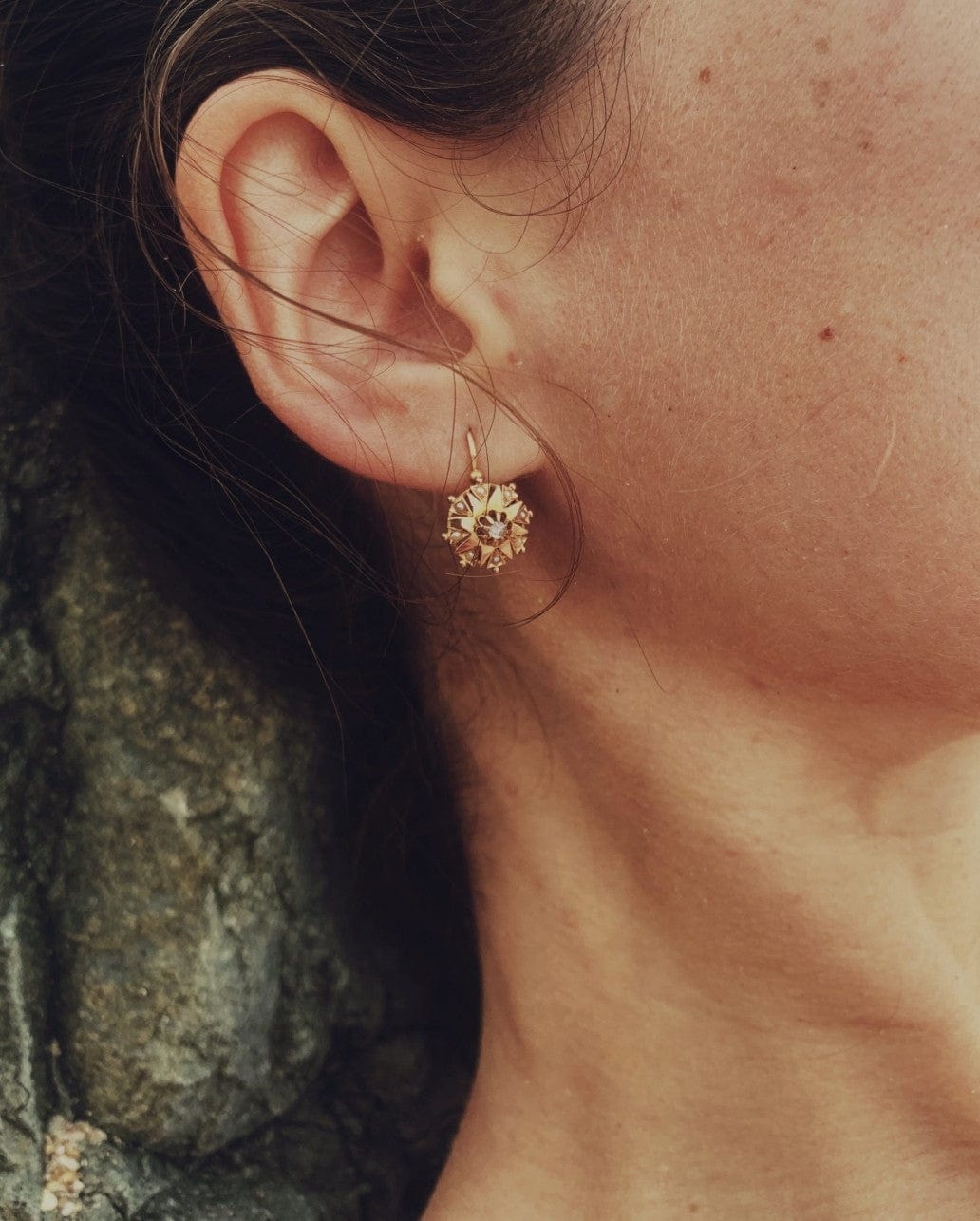 Rose Gold Diamonds And Pearls Sleepers - . Görsel