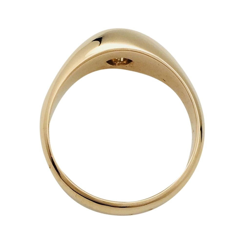 Yellow gold and diamond signet ring, approximately 0.50 carat. - . Görsel