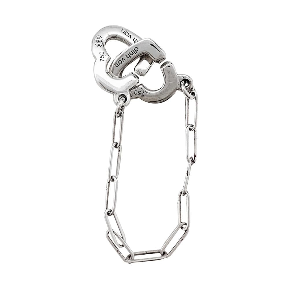 Ring Dinh Van “Double hearts” in white gold and diamonds. - . Görsel