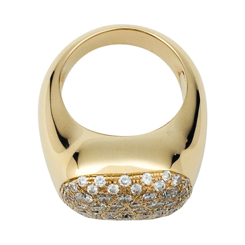 Yellow gold ring, paved with diamonds. - . Görsel