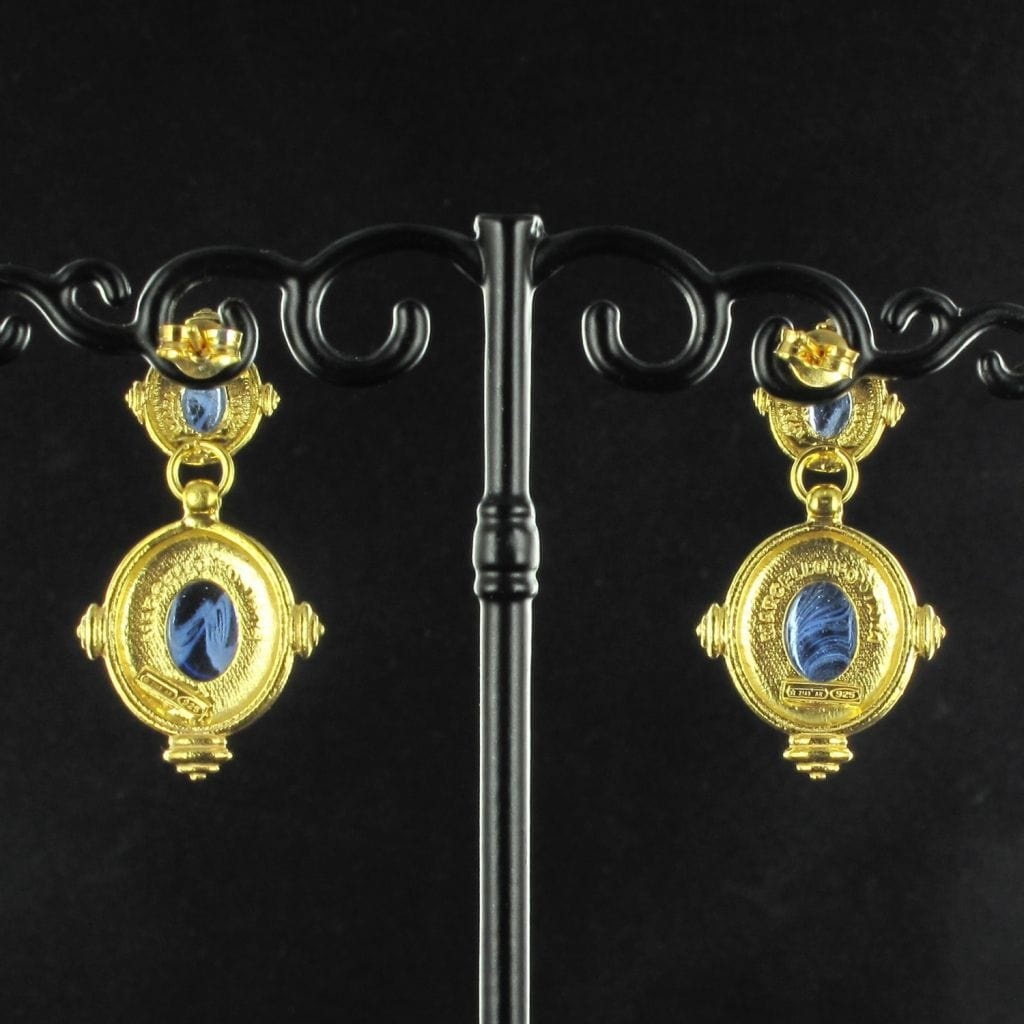 Blue Etruscan spirit earrings - . Görsel