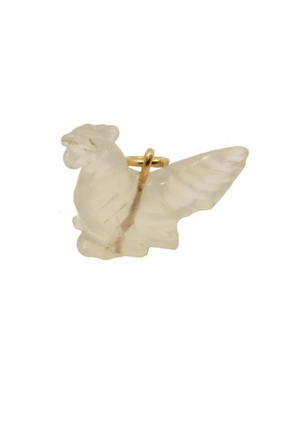 Vietnamese rooster pendant in quartz - . Görsel