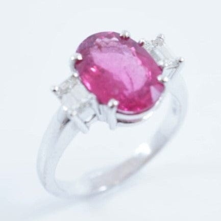 18K white gold tourmaline ring - . Görsel