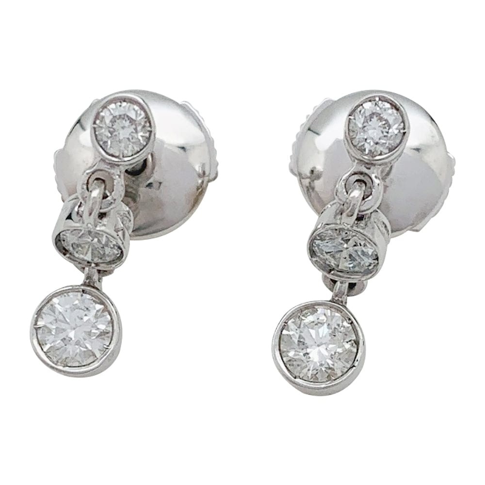 White gold and diamond dangling earrings. - . Görsel
