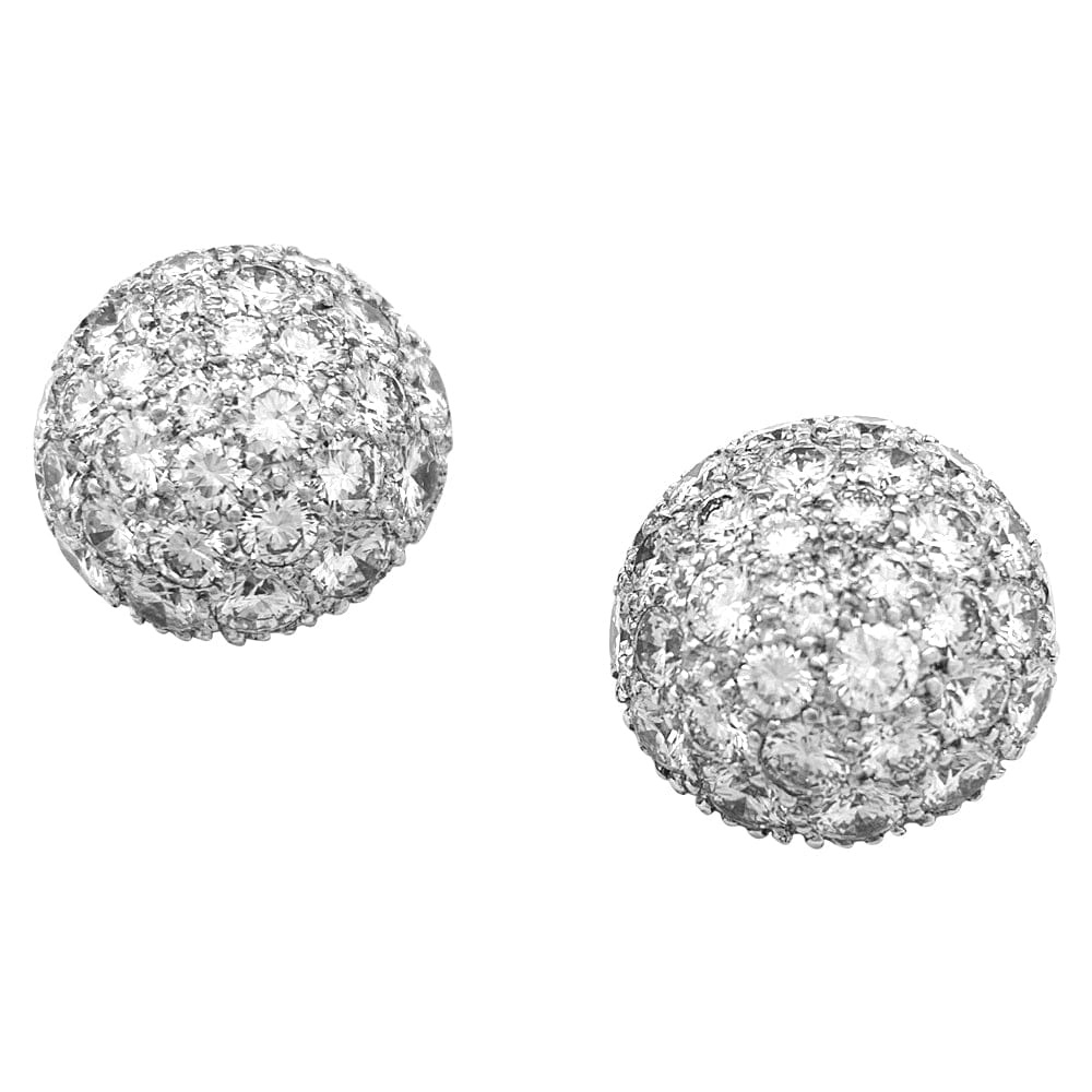 Half-sphere earrings in white gold and diamonds. - . Görsel