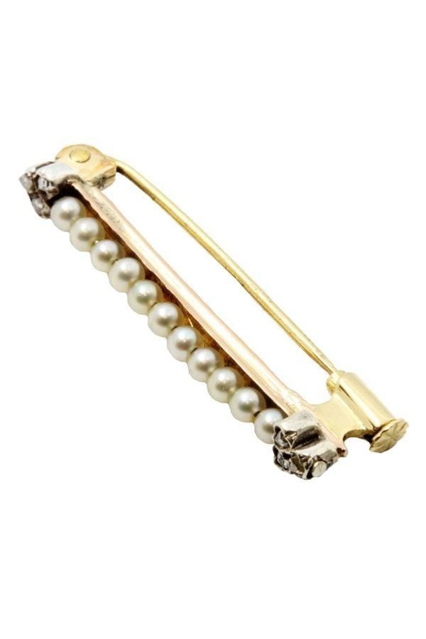 Old fine pearl barrette - . Görsel