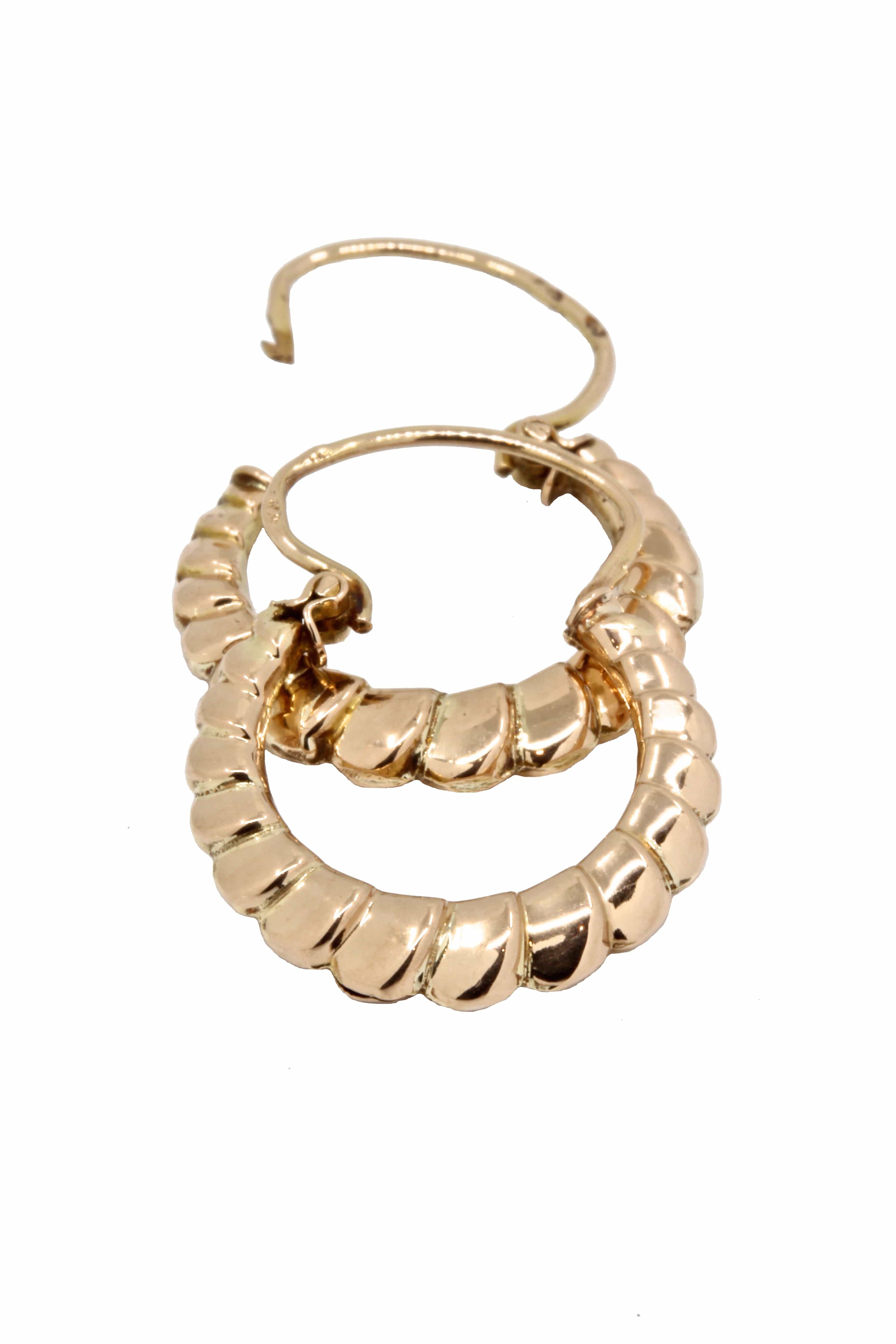 Old rose gold hoop earrings - . Görsel