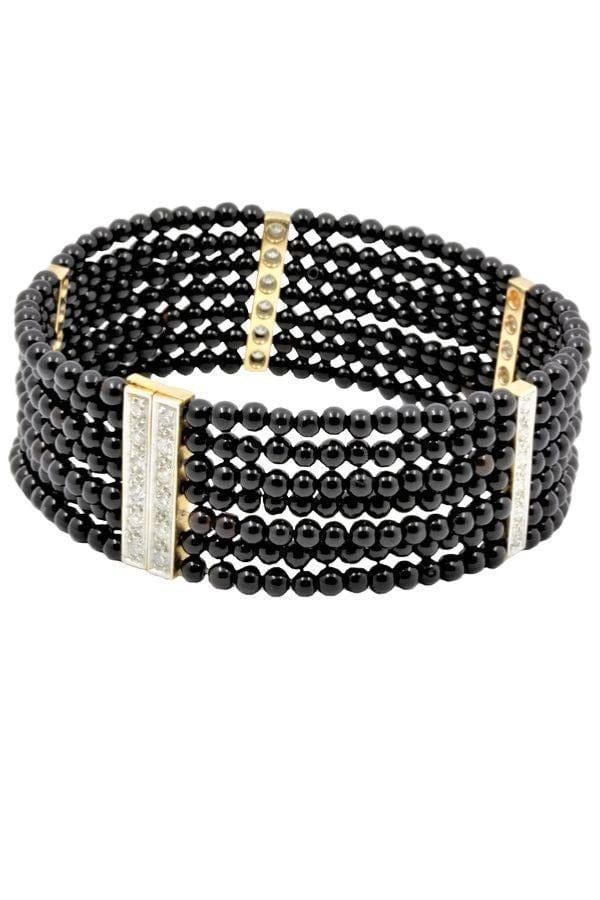 Onyx and diamond bracelet - . Görsel