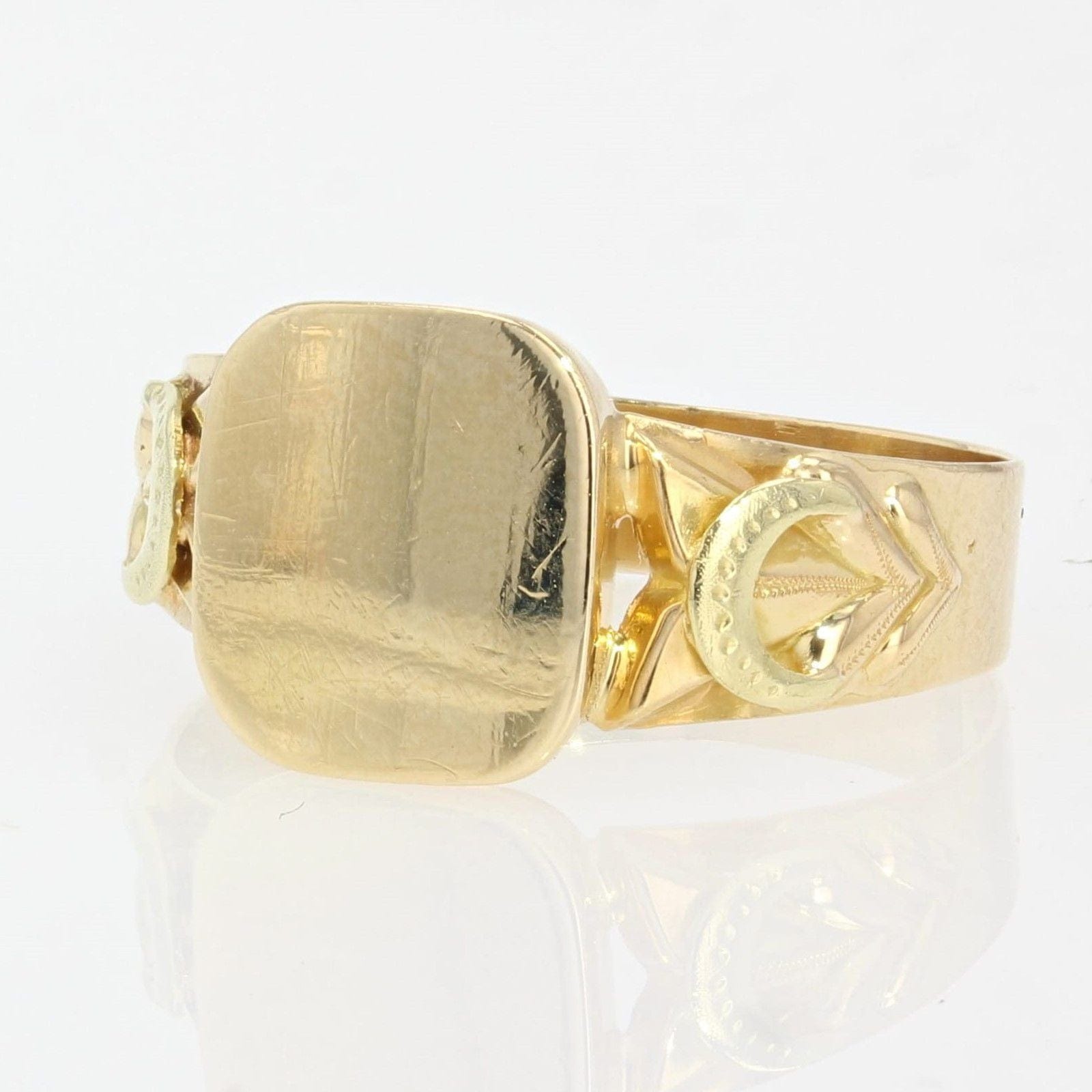 Old gold signet ring - . Görsel