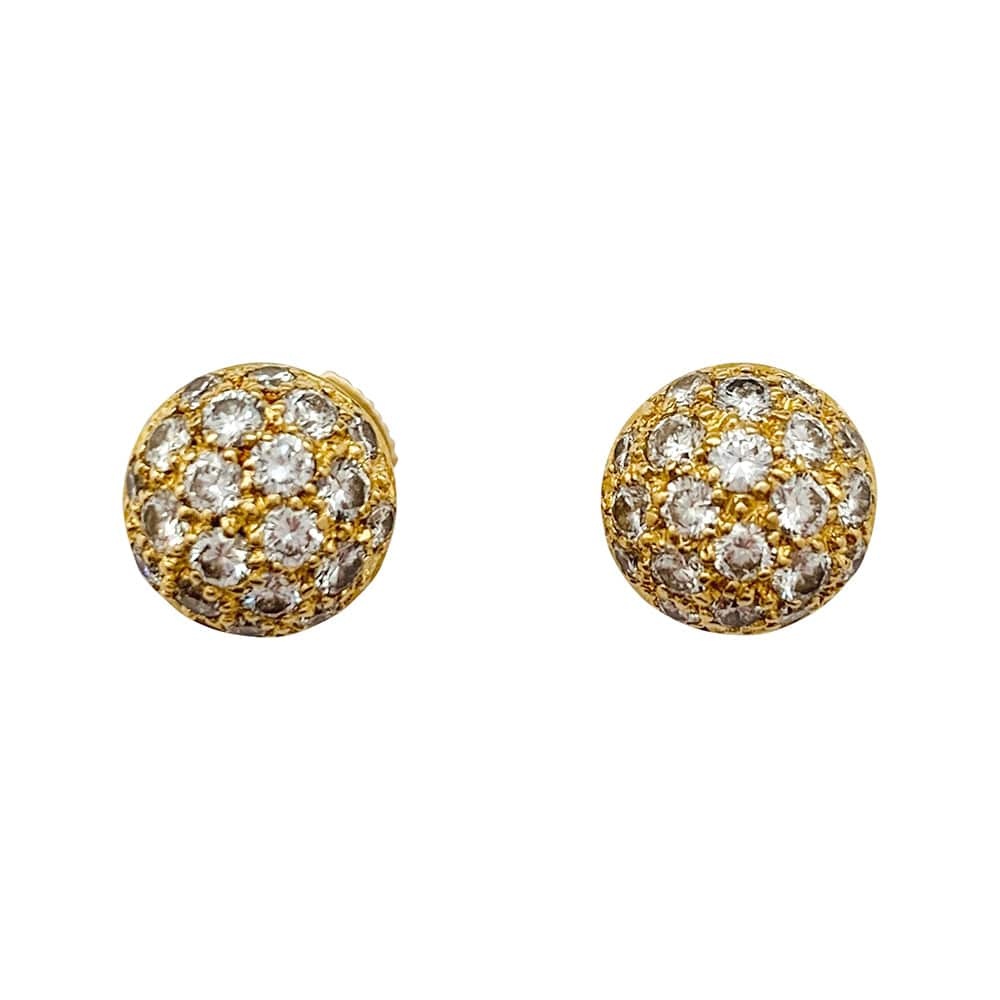 Earrings Cartier in yellow gold and diamonds. - . Görsel