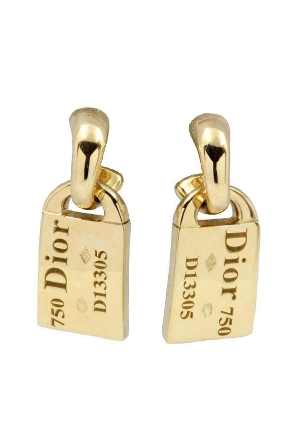 Dior “Curb” Earrings / Yellow Gold - . Görsel