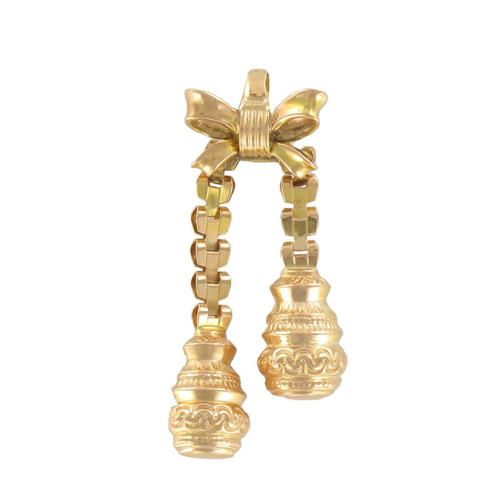 Gold knot and tassel pendant - . Görsel